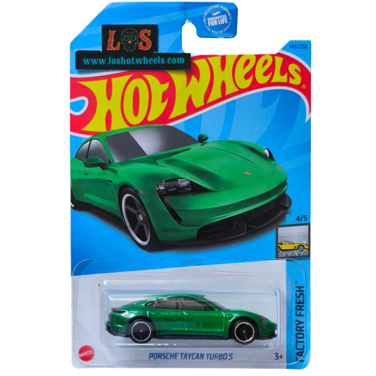 [AUCTION - Free Shipping!] Hot Wheels 1:64 Porsche Taycan Turbo S – Factory Fresh Series – Carded, #149/250, 4/5 – Matte Green