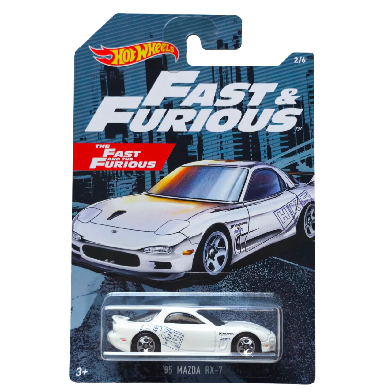 [**ENDED** AUCTION - Free Shipping!] Hot Wheels Fast & Furious ’95 Mazda RX-7 – White HKS Livery – 2/6