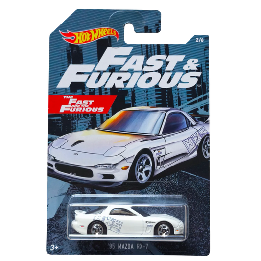 [**ENDED** AUCTION - Free Shipping!] Hot Wheels Fast & Furious ’95 Mazda RX-7 – White HKS Livery – 2/6