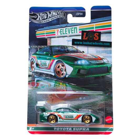 [**ENDED** AUCTION - Free Shipping!] Hot Wheels Toyota Supra – Silver Series – 7-Eleven Livery – JGF54
