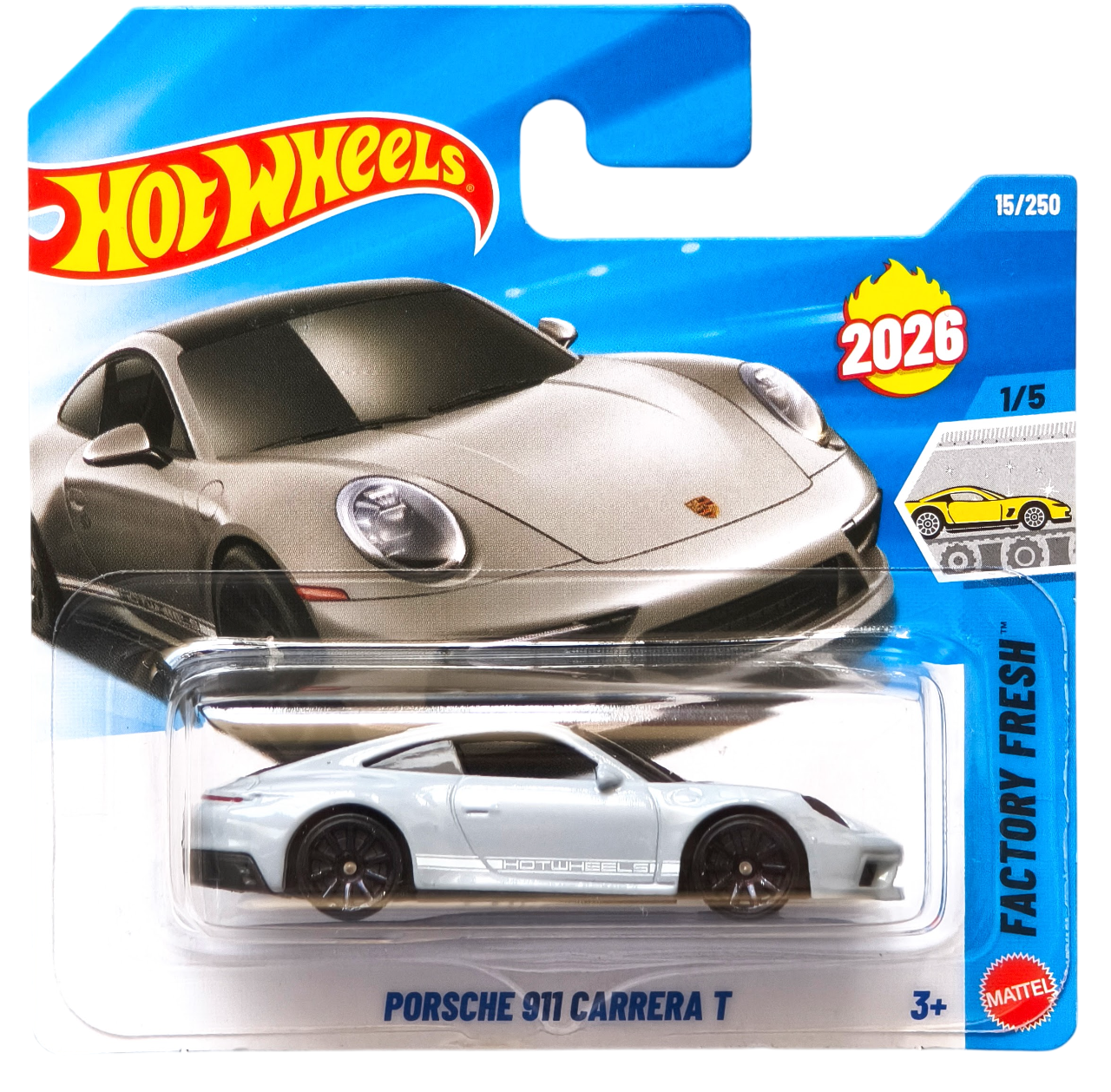 Hot Wheels 1:64 Porsche 911 Carrera T – Factory Fresh 1/5 2026 JJH33 Silver