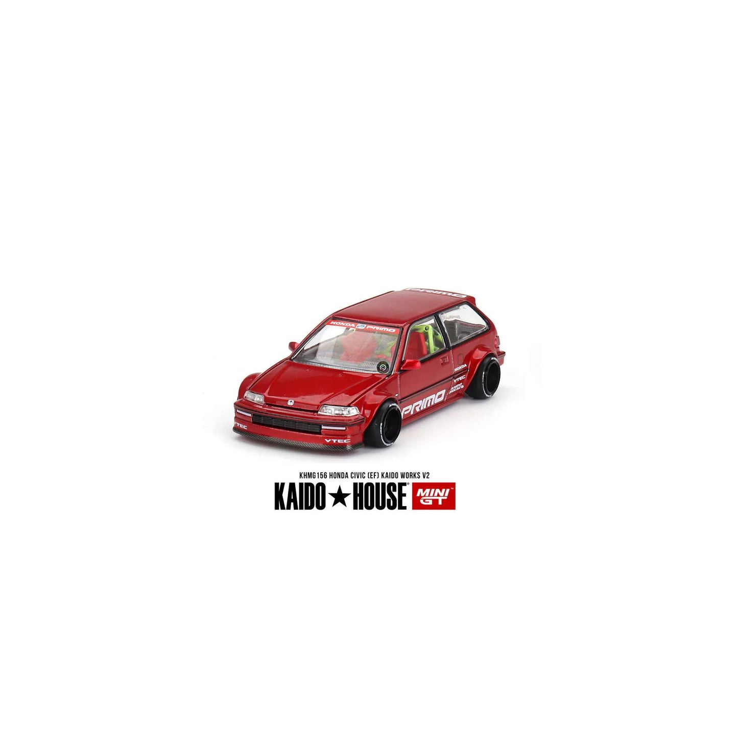 Mini GT 1:64 Honda Civic (EF) Kaido Works V2 – 1987 Red - #156 KHMG156