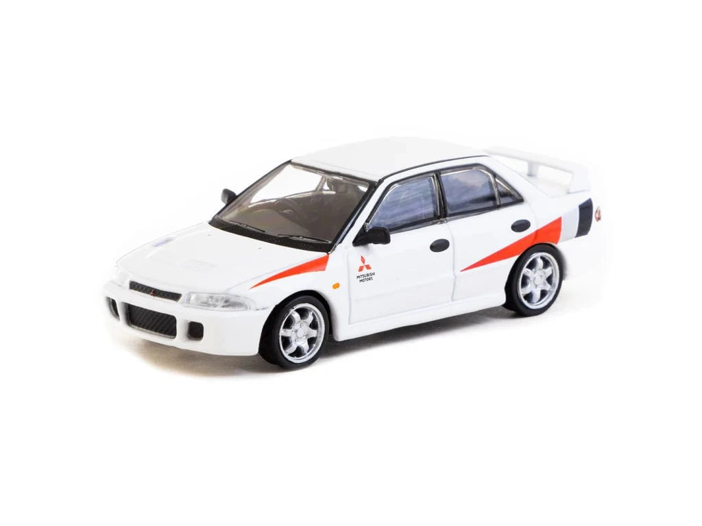 Tarmac Works 1/64 Mitsubishi Lancer RS Evolution White die-cast model (GLOBAL64 edition)