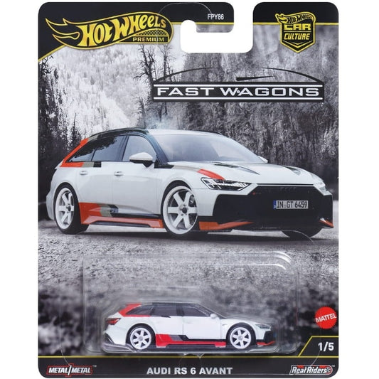 Hot Wheels Car Culture Fast Wagons series die-cast model of the Audi RS 6 Avant in 1:64 scale.