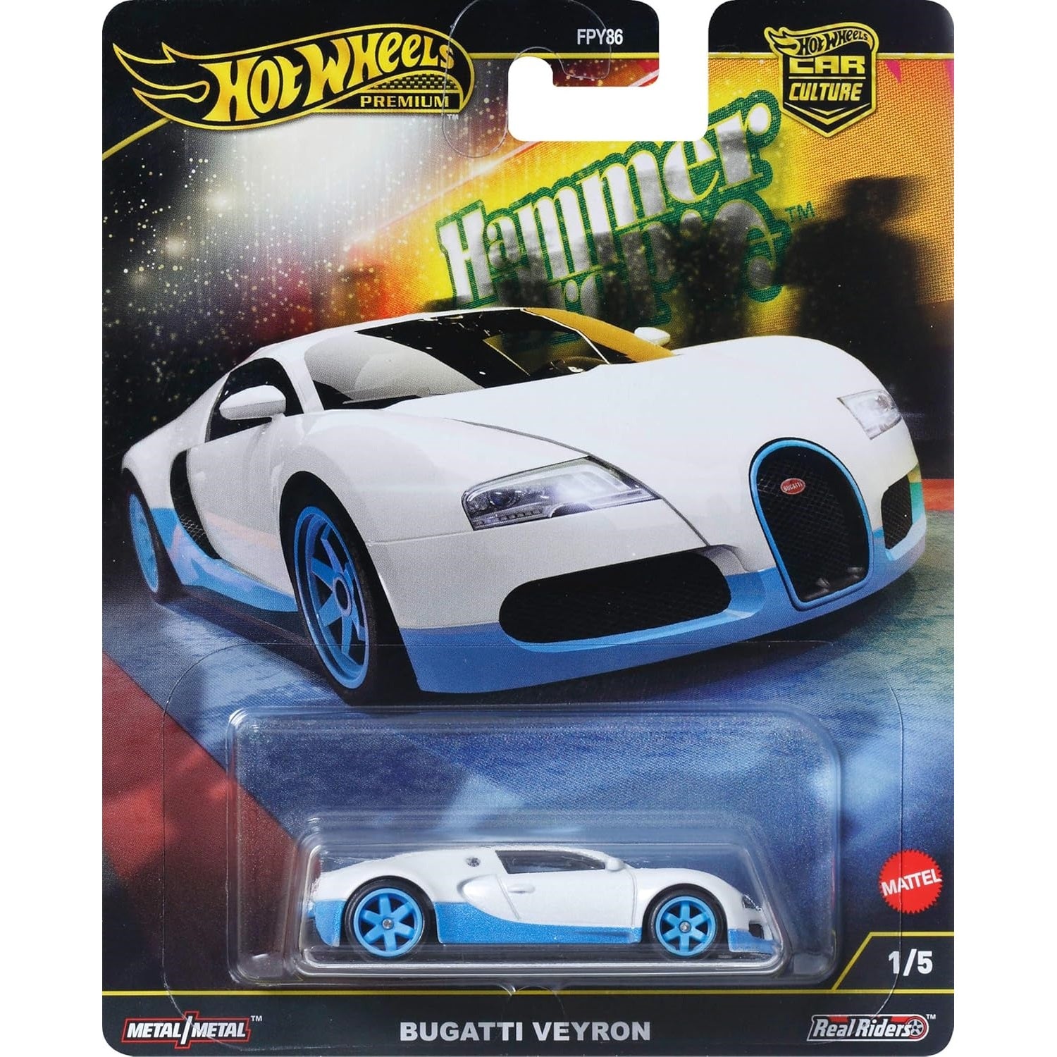 Hot Wheels 1:64 scale Car Culture Circuit Legends die-cast model of the Bugatti Veyron with premium detailing.
