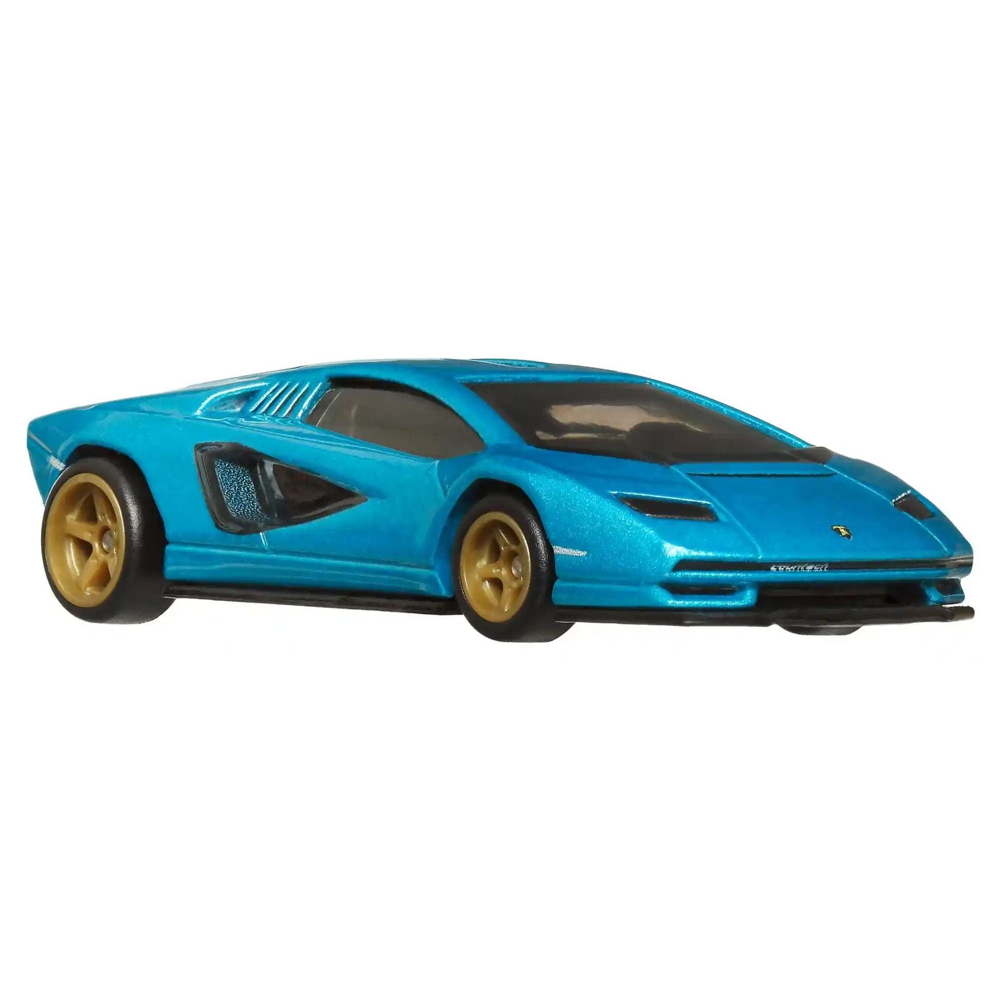 Hot Wheels 1:64 Lamborghini Countach LPI 800-4 in metallic blue with gold Real Riders wheels from Boulevard Series #100.