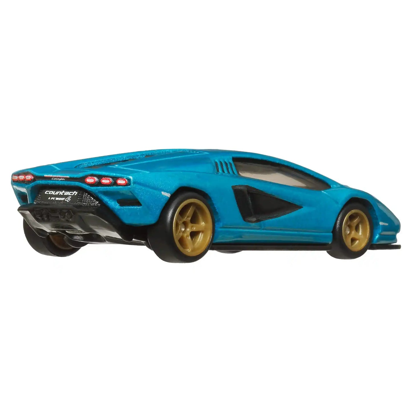 Hot Wheels 1:64 Lamborghini Countach LPI 800-4 in metallic blue with gold Real Riders wheels from Boulevard Series #100.