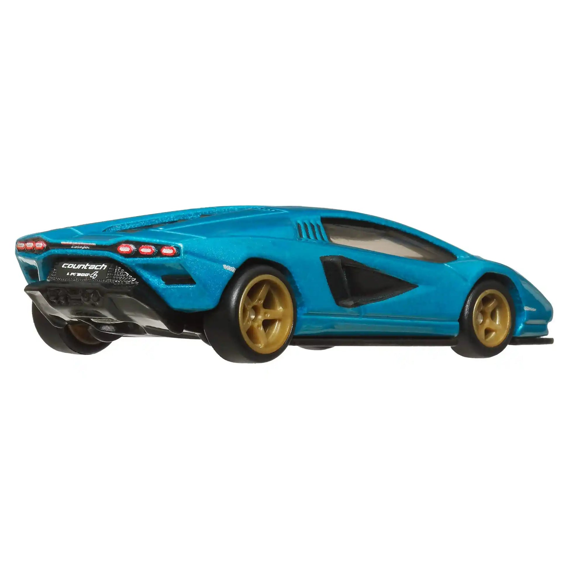 Hot Wheels 1:64 Lamborghini Countach LPI 800-4 in metallic blue with gold Real Riders wheels from Boulevard Series #100.