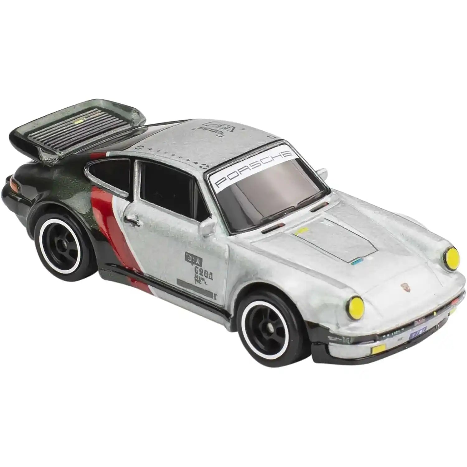 Hot Wheels 1:64 Pop Culture Cyberpunk 2077 Porsche 911 Turbo (930) die-cast model with Real Riders and Metal/Metal design.