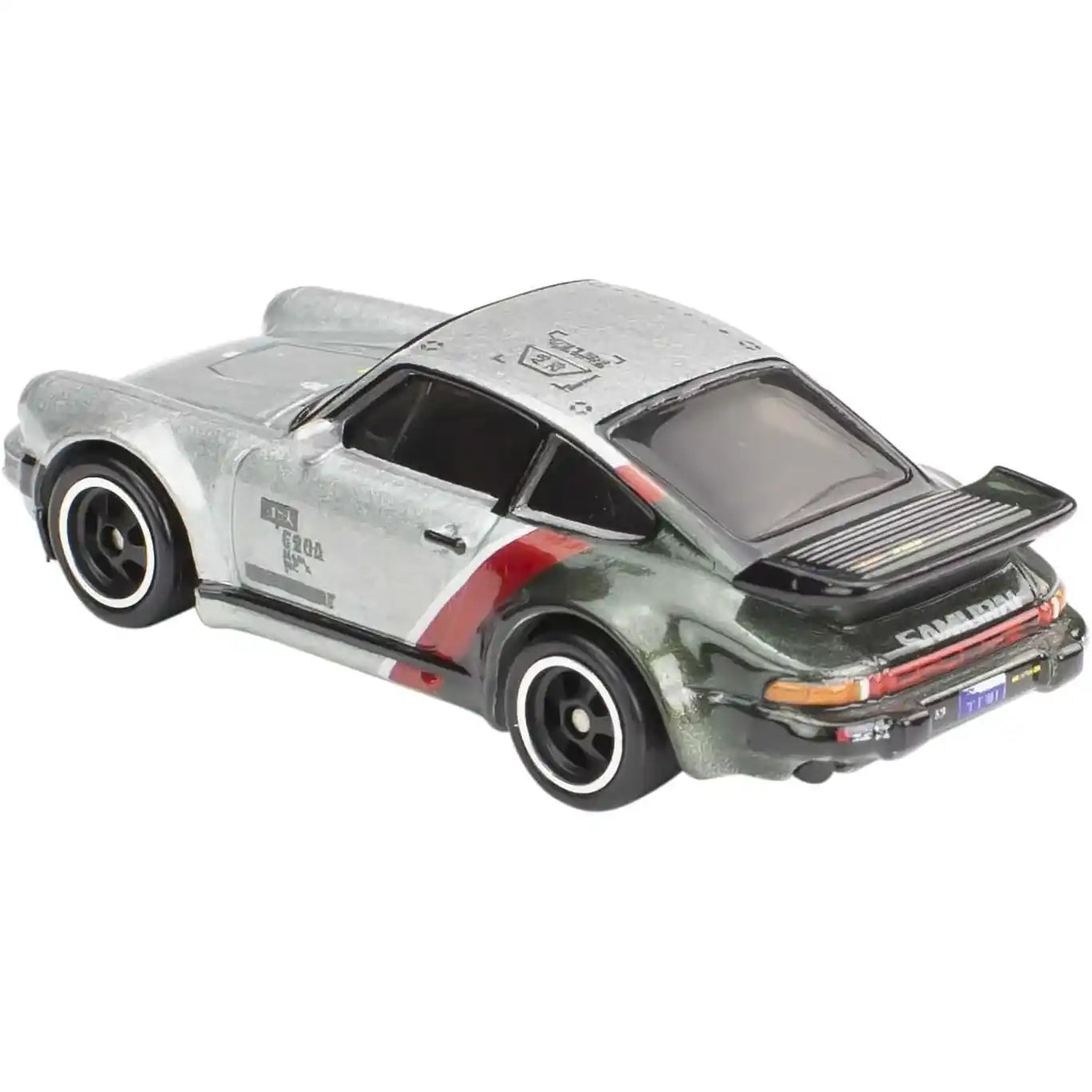 Hot Wheels 1:64 Pop Culture Cyberpunk 2077 Porsche 911 Turbo (930) die-cast model with Real Riders and Metal/Metal design.