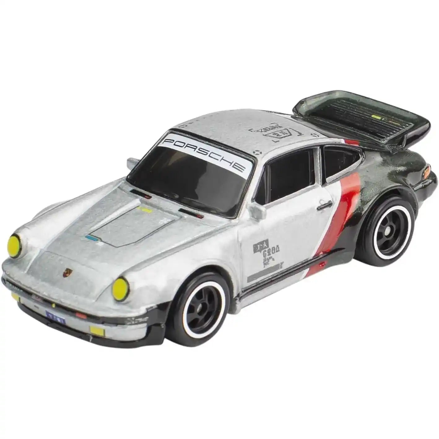 Hot Wheels 1:64 Pop Culture Cyberpunk 2077 Porsche 911 Turbo (930) die-cast model with Real Riders and Metal/Metal design.