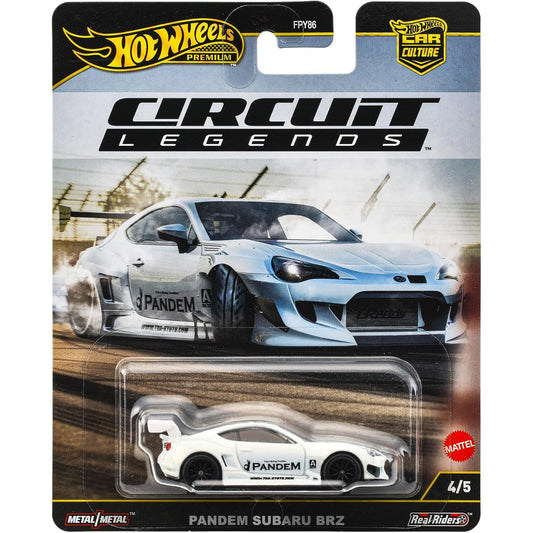 Hot Wheels 1:64 Subaru BRZ Pandem Car Culture Circuit Legends JBK64 die‑cast model with real riders wheels and widebody drift styling