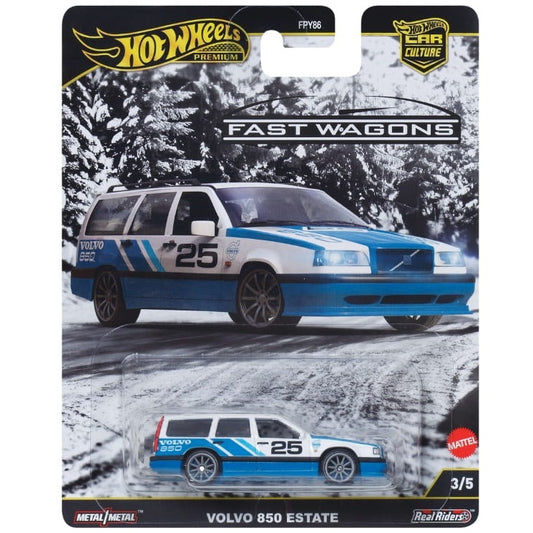 Hot Wheels Car Culture Fast Wagons series die-cast model of the Volvo 850 Estate in 1:64 scale.