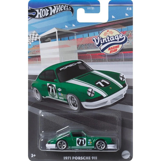 Hot Wheels 1971 Porsche 911 Vintage Racing Club 5/6 HRT81 1/64 Die-Cast Model