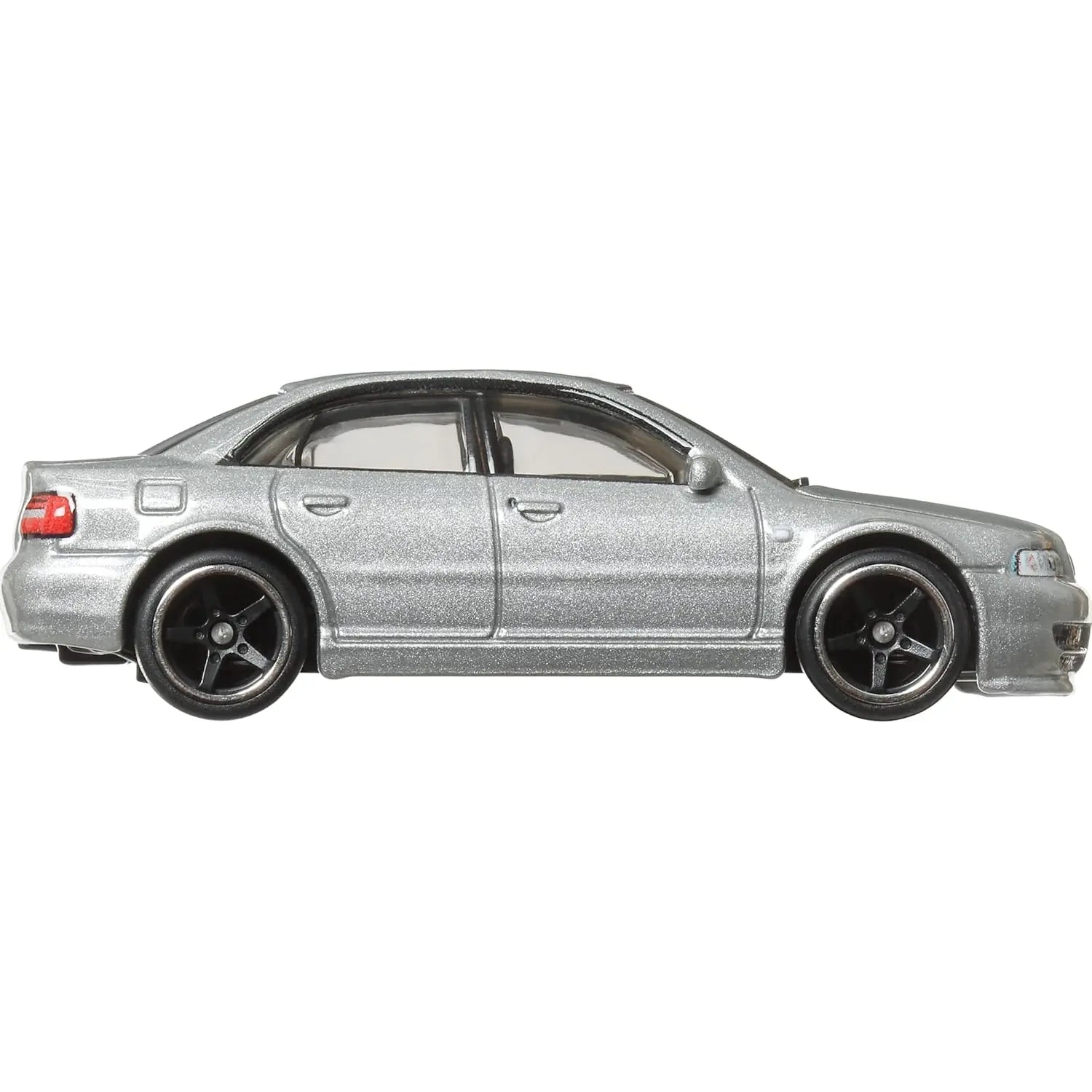 Hot Wheels 1:64 Audi S4 quattro World Tour 5/5 premium die-cast model in Light Silver Metallic with Real Riders wheels and Metal/Metal construction.