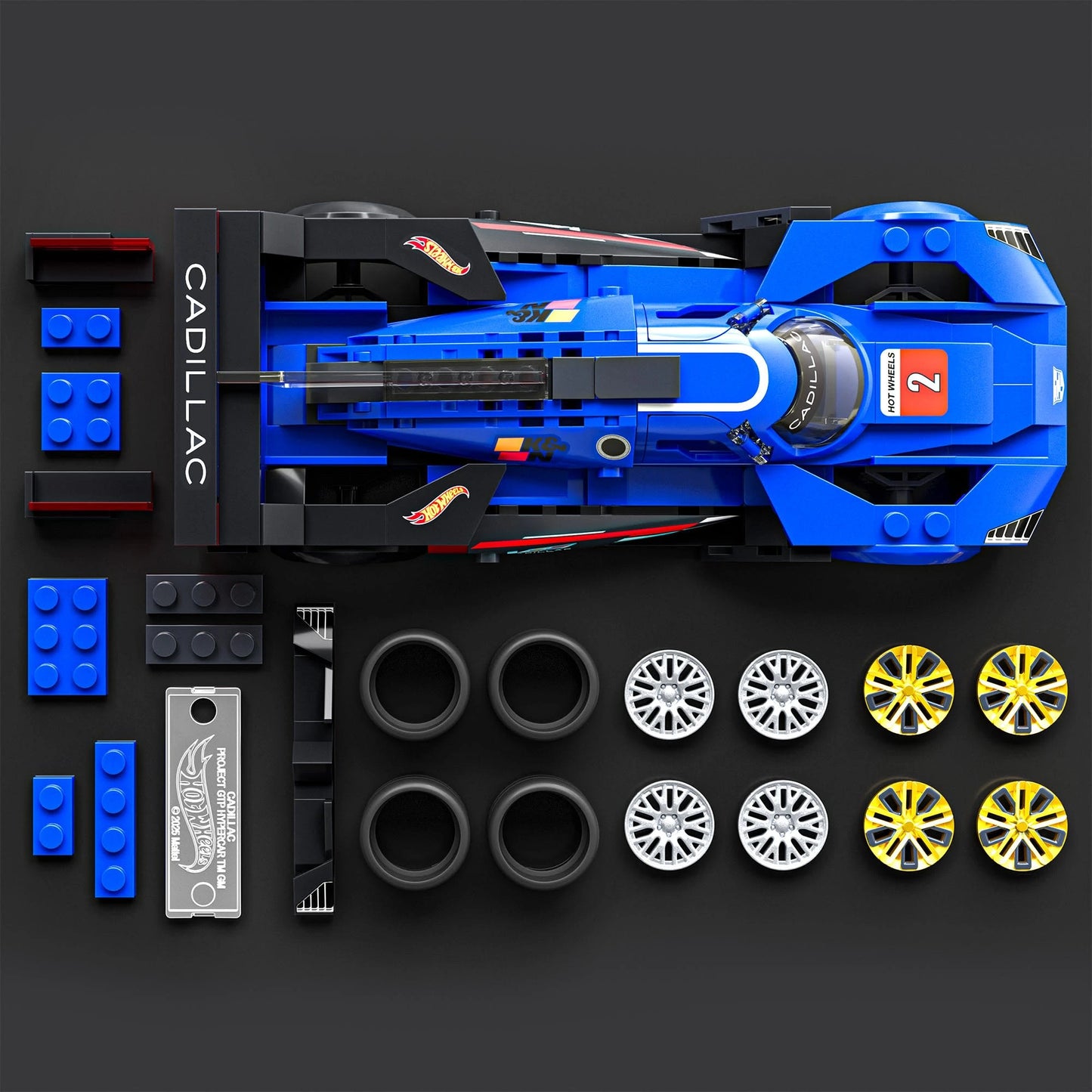 Mattel Brick Shop 1:32 scale Cadillac Project GTP Hypercar set with exclusive die-cast car and customization features