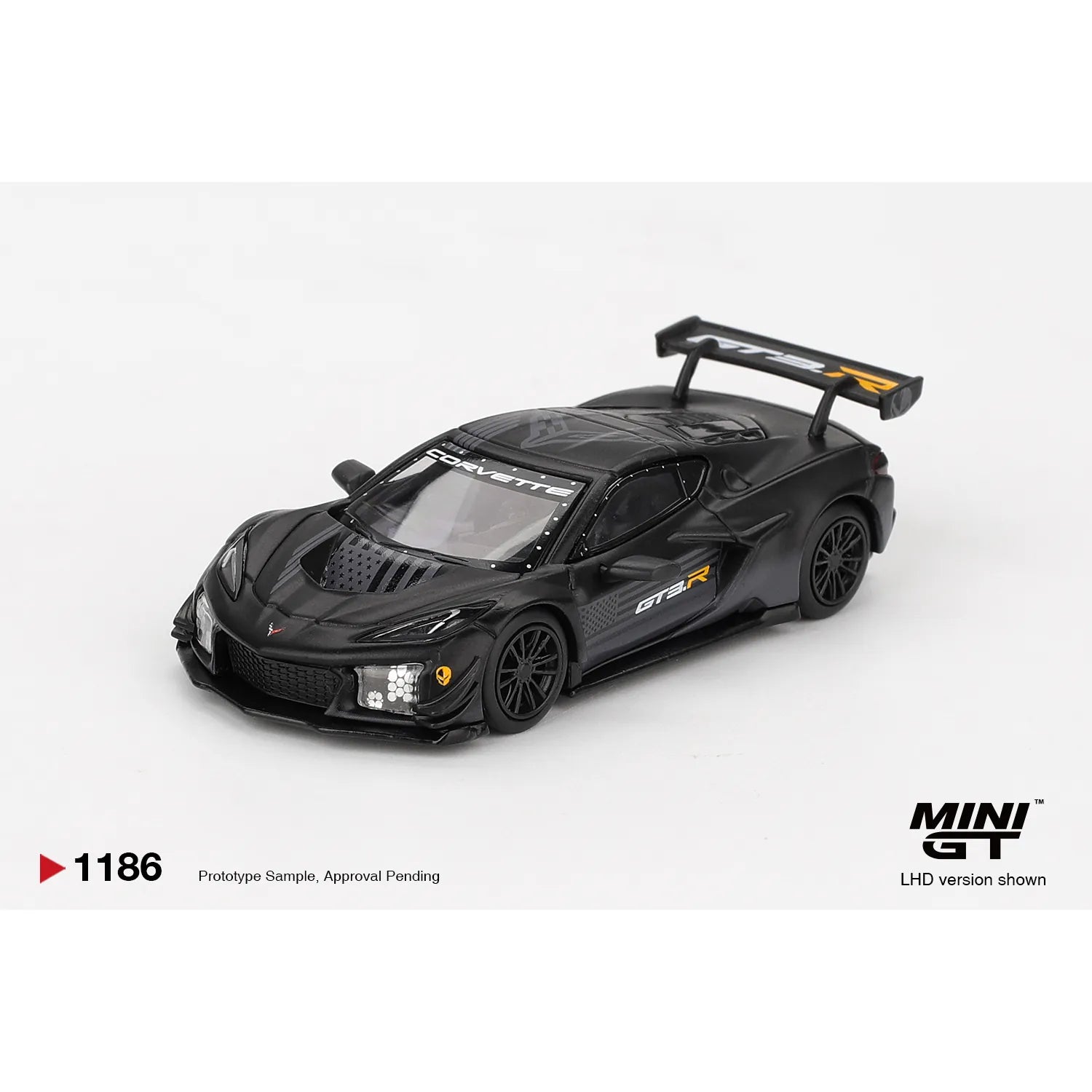 Mini GT 1:64 Chevrolet Corvette Z06 GT3.R Road America Test Car 2025 die-cast racing model car.