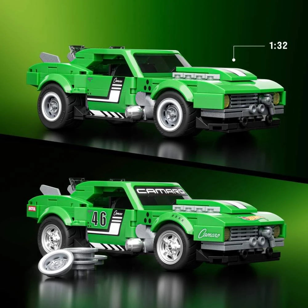 Mattel Brick Shop buildable 1:32 scale Custom ’68 Camaro set with die-cast car and customization features