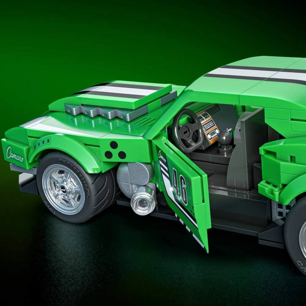 Mattel Brick Shop buildable 1:32 scale Custom ’68 Camaro set with die-cast car and customization features