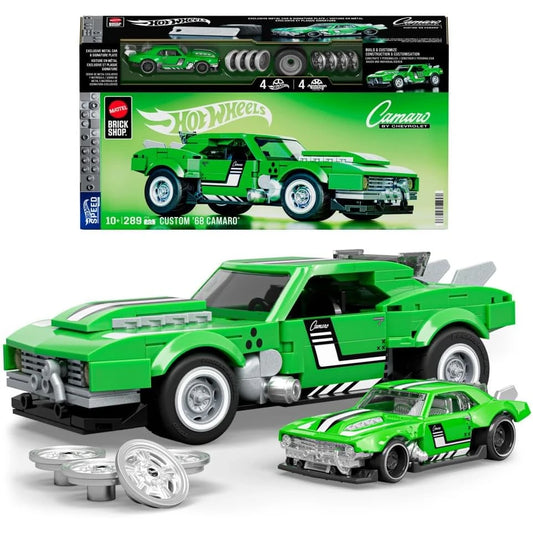 Mattel Brick Shop buildable 1:32 scale Custom ’68 Camaro set with die-cast car and customization features