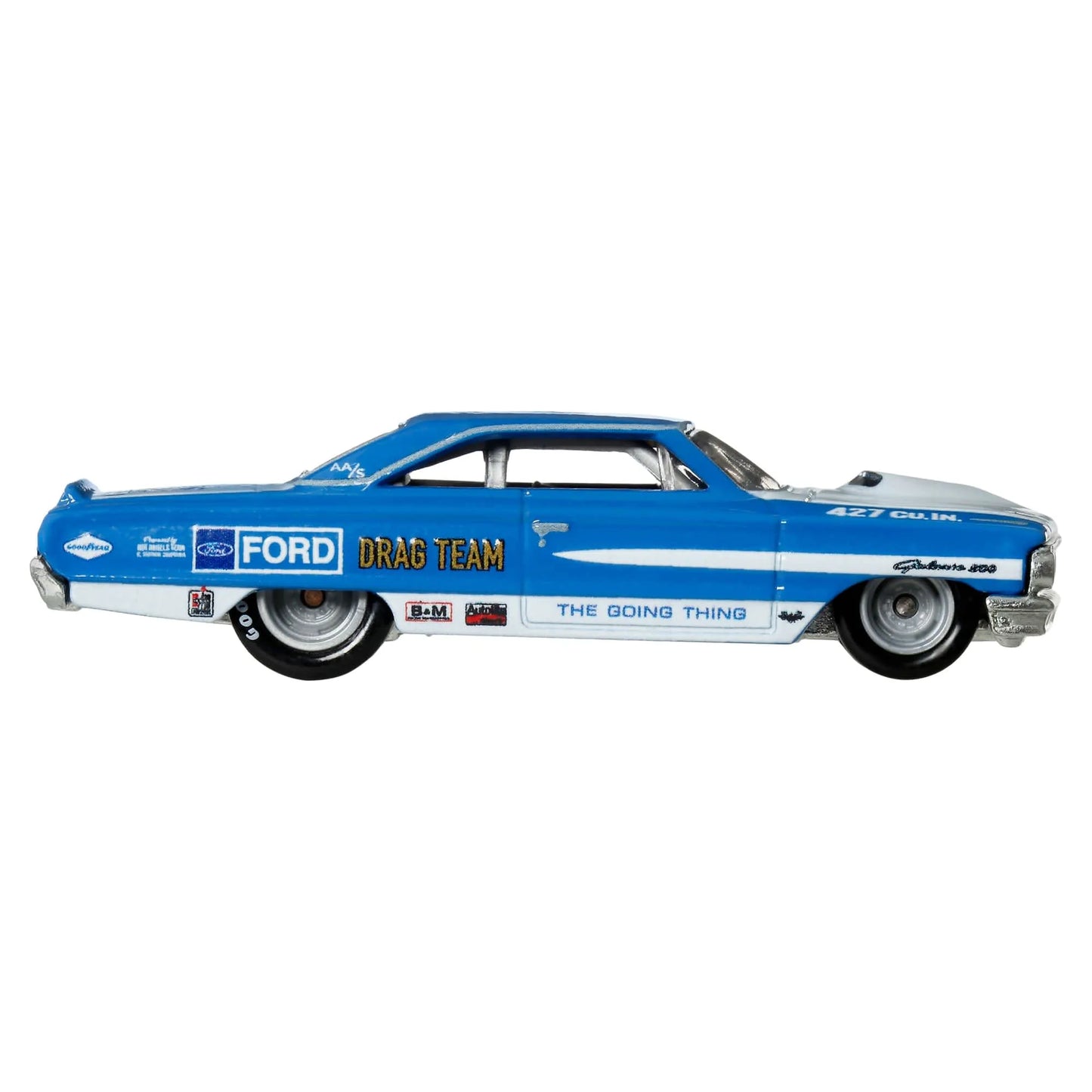 Hot Wheels Premium Car Culture 2-Pack featuring Custom '64 Galaxie 500 and '67 Ford Anglia Racer die-cast vehicles with Real Riders wheels and Metal/Metal chassis.