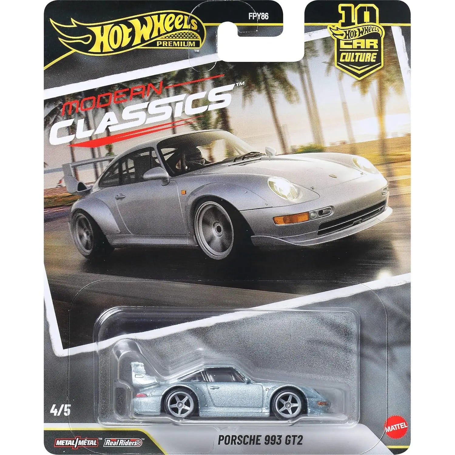 Hot Wheels Premium 1:64 Modern Classics complete 5/5 S Case set featuring Nismo 270R S14, Ferrari Testarossa, Toyota Soarer, Porsche 993 GT2, and Mazda 323 GTR.