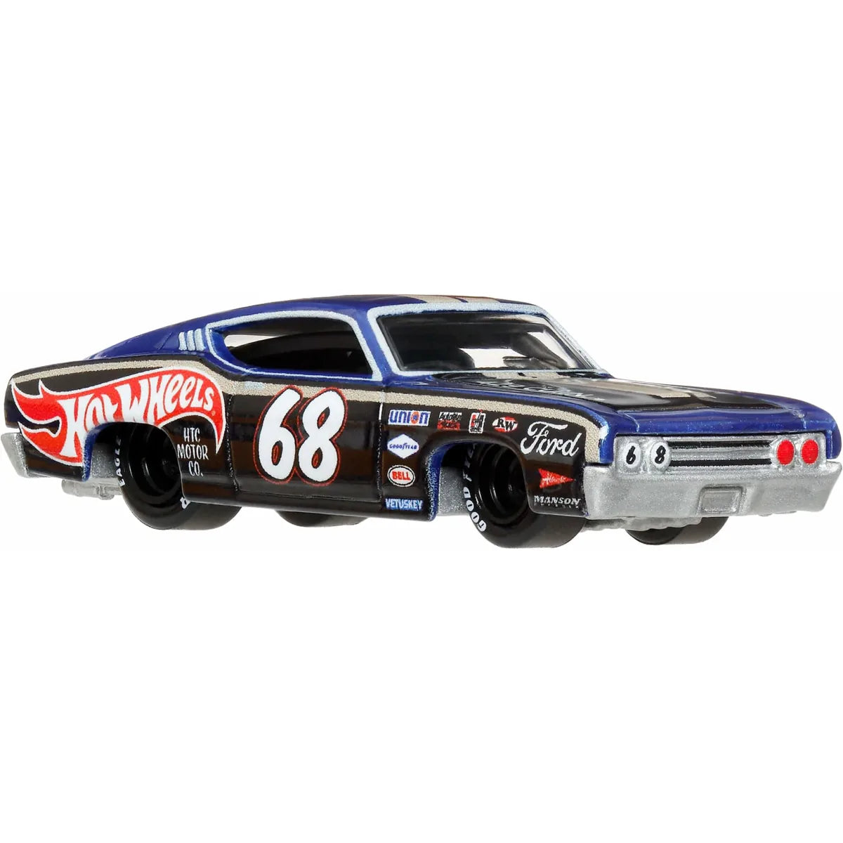 Hot Wheels 1:64 scale '69 Ford Torino Talladega Premium Boulevard die-cast car with Real Riders wheels.