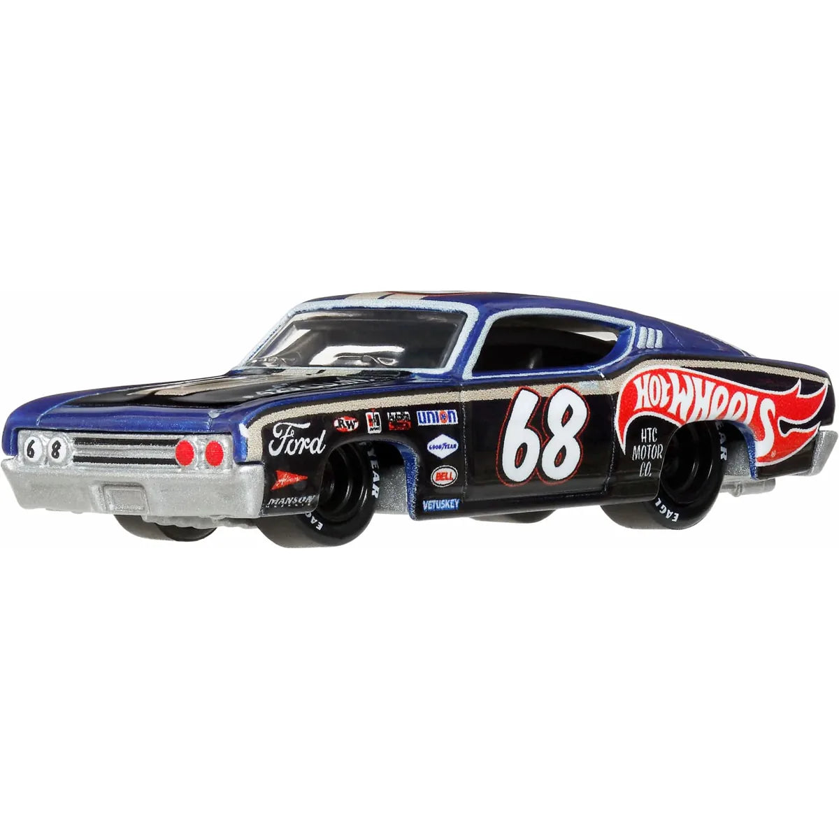 Hot Wheels 1:64 scale '69 Ford Torino Talladega Premium Boulevard die-cast car with Real Riders wheels.