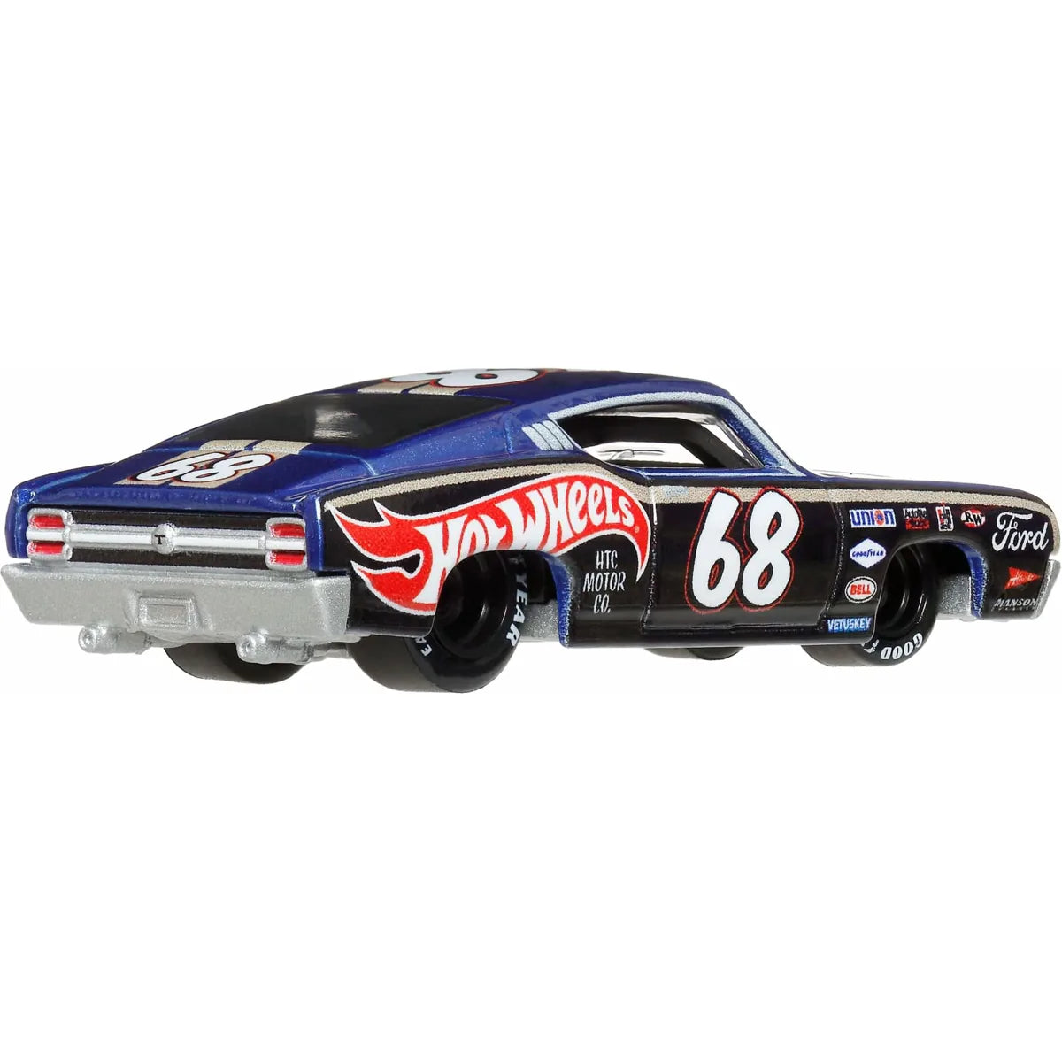 Hot Wheels 1:64 scale '69 Ford Torino Talladega Premium Boulevard die-cast car with Real Riders wheels.