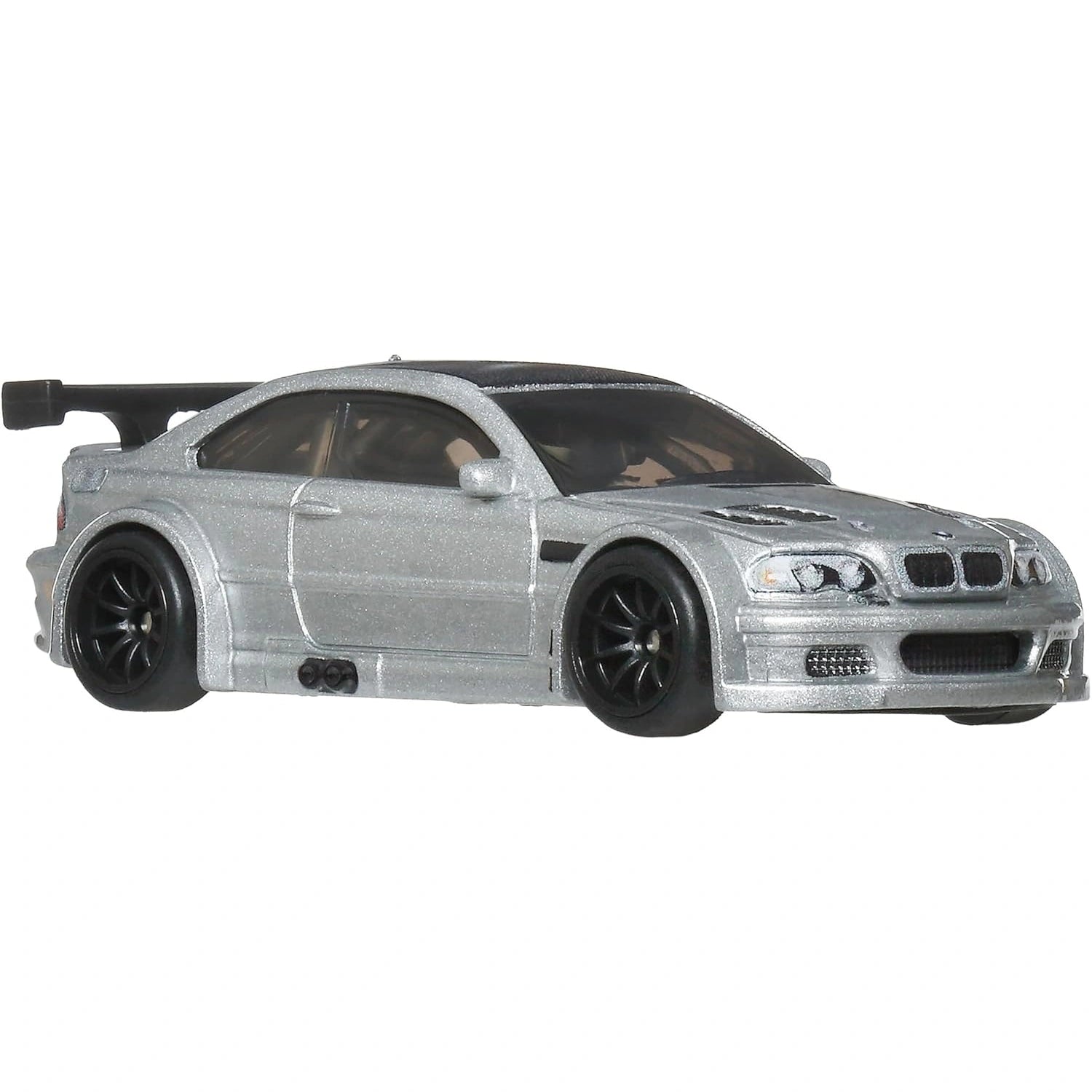 Hot Wheels 1:64 BMW M3 GTR Silver Boulevard #142 premium die-cast model with Real Riders wheels and Metal Metal construction.
