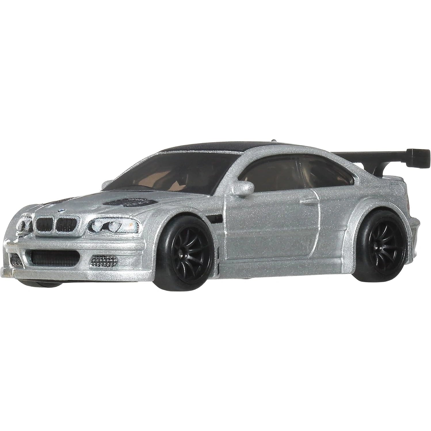 Hot Wheels 1:64 BMW M3 GTR Silver Boulevard #142 premium die-cast model with Real Riders wheels and Metal Metal construction.