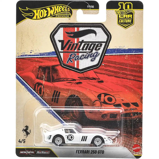 Hot Wheels 1:64 Ferrari 250 GTO white #10 Premium Car Culture Vintage Racing 4/5 FPY86 JKF25