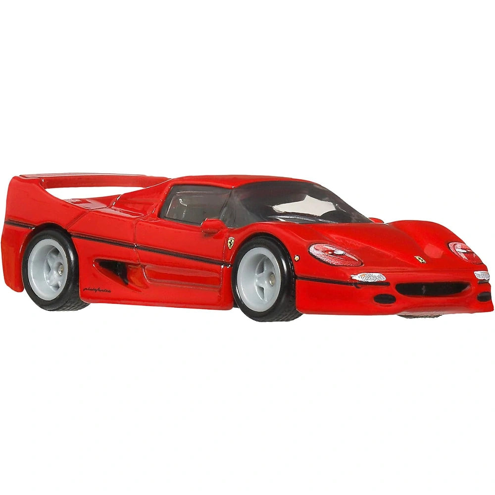 Hot Wheels Premium 1:64 Ferrari F50 red Car Culture Timeless Icons die-cast with Real Riders rubber tires.