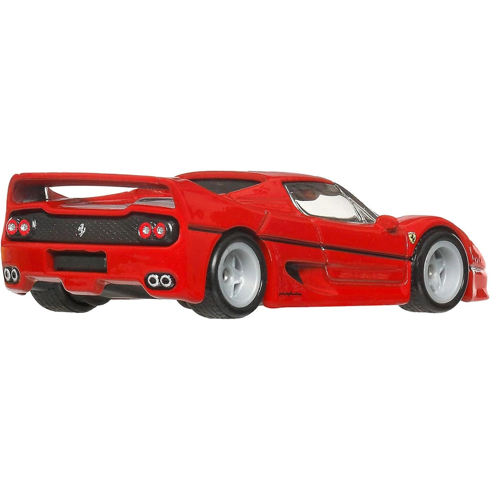 Hot Wheels Premium 1:64 Ferrari F50 red Car Culture Timeless Icons die-cast with Real Riders rubber tires.
