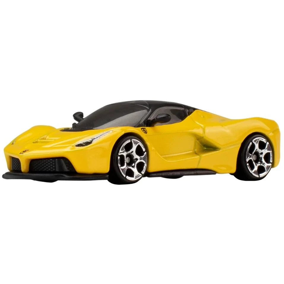 Hot Wheels 1:64 Ferrari LaFerrari yellow Silver Series Exotics 5/5 JKX80 die-cast model in original packaging