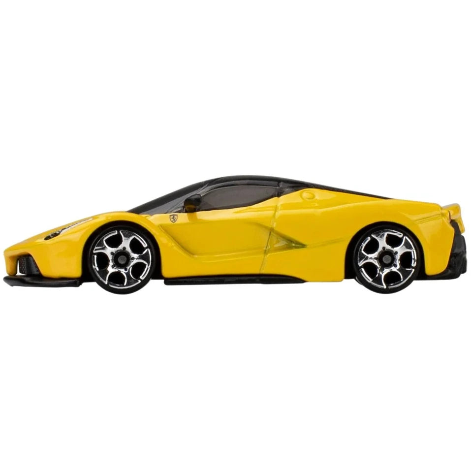 Hot Wheels 1:64 Ferrari LaFerrari yellow Silver Series Exotics 5/5 JKX80 die-cast model in original packaging