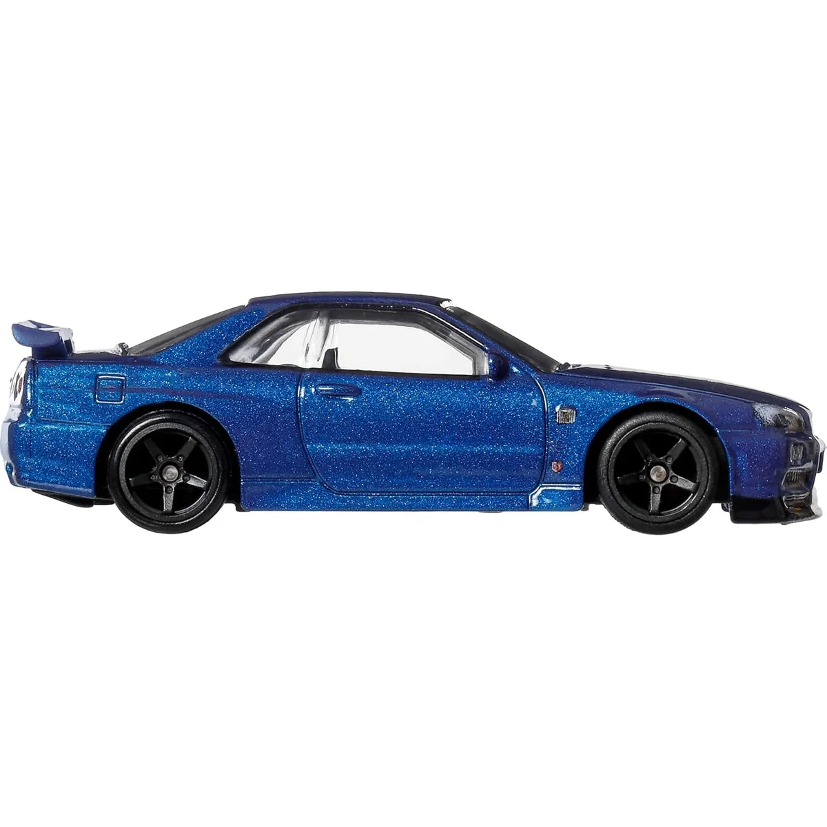 Hot Wheels Premium Car Culture Timeless Icons 1:64 Nissan Skyline GT-R V-Spec II BNR34 metallic blue die-cast with Real Riders tires.