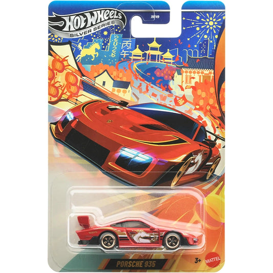 Hot Wheels Porsche 935 Lunar New Year 2026 Horse Silver Series 1:64 die-cast collectible.