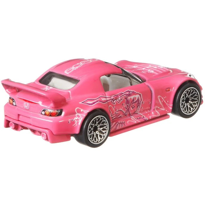 Hot Wheels Premium Fast & Furious Honda S2000 Suki Pink Quick Shifters 1/5 GBW75 with Real Riders rubber tires and Metal/Metal construction in 1:64 scale.
