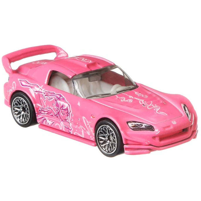 Hot Wheels Premium Fast & Furious Honda S2000 Suki Pink Quick Shifters 1/5 GBW75 with Real Riders rubber tires and Metal/Metal construction in 1:64 scale.