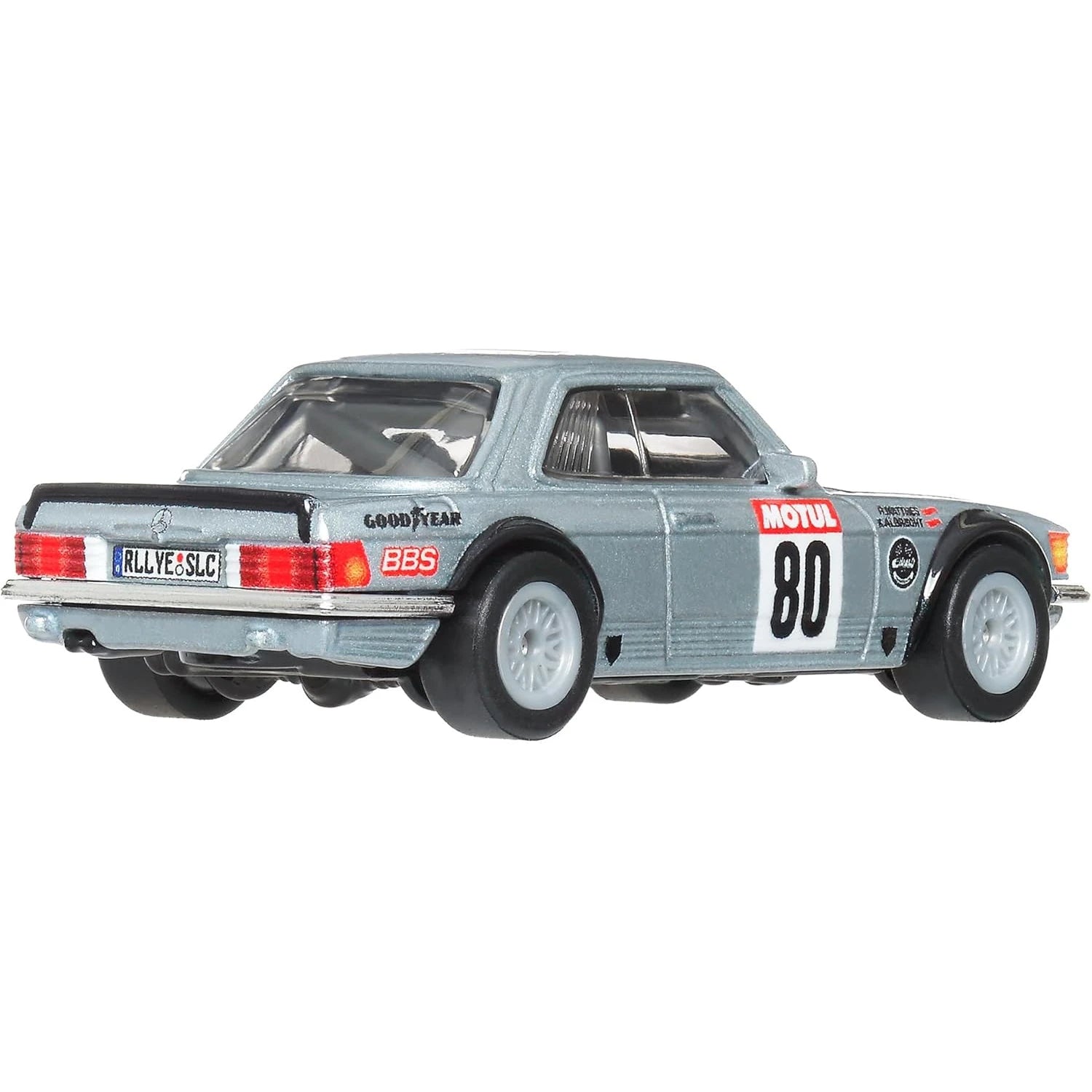 Hot Wheels 1:64 Mercedes-Benz 500 SLC Rally Boulevard HRT63 GJT68 die-cast model with Real Riders wheels.