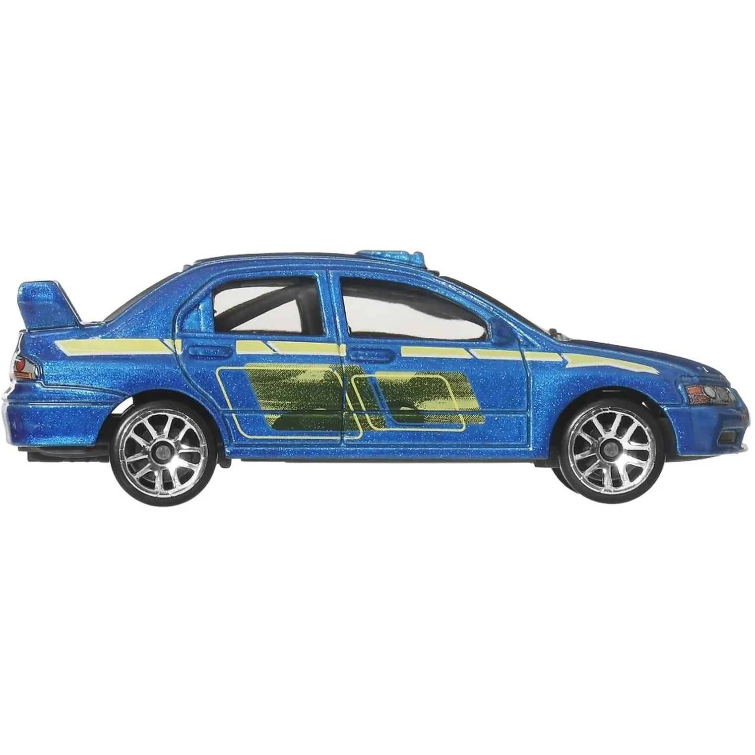 Hot Wheels 2002 Mitsubishi Lancer Evolution VII Brian O’Conner 2 Fast 2 Furious die-cast car on Fast & Furious Graphic Remix Silver Series card (2/5).