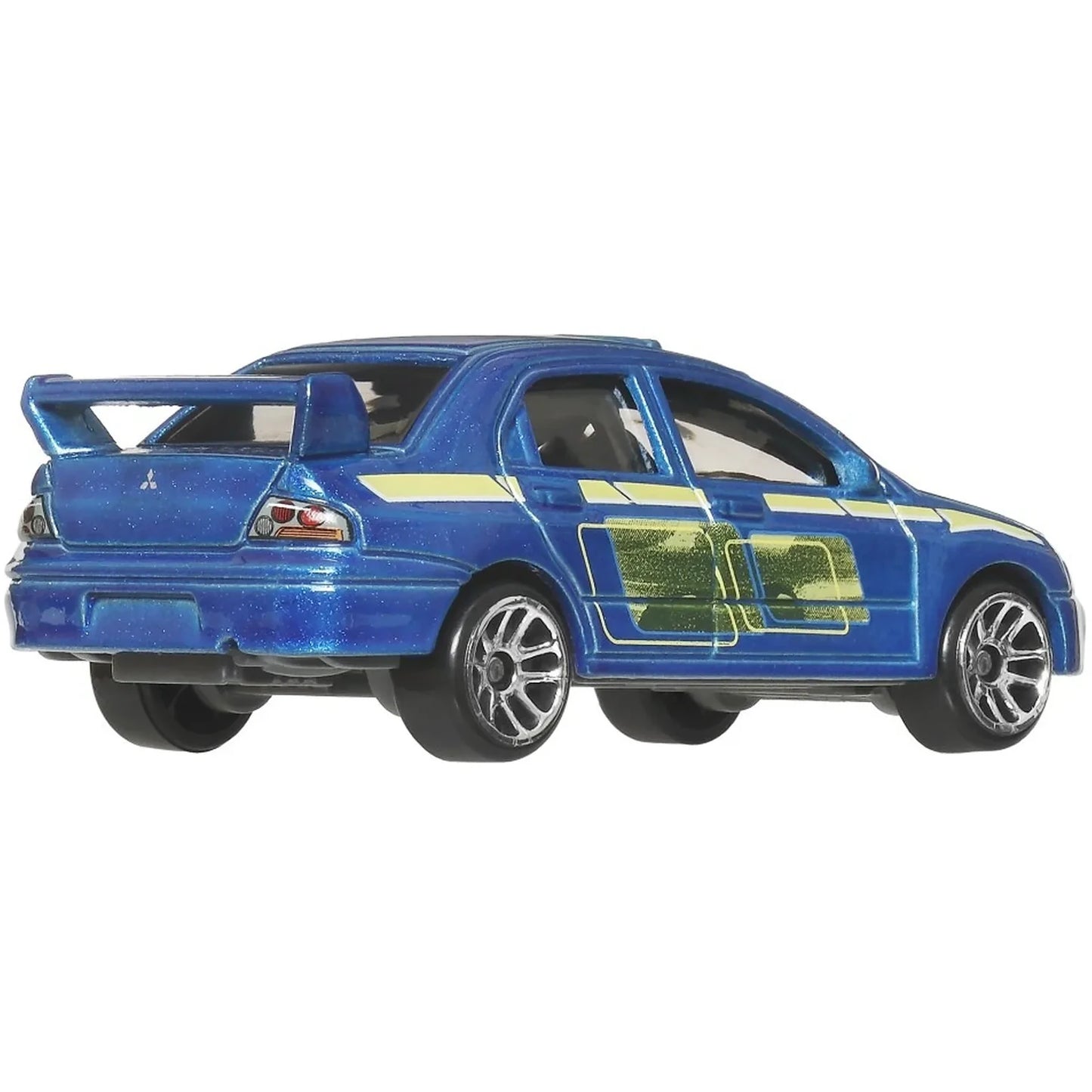 Hot Wheels 2002 Mitsubishi Lancer Evolution VII Brian O’Conner 2 Fast 2 Furious die-cast car on Fast & Furious Graphic Remix Silver Series card (2/5).