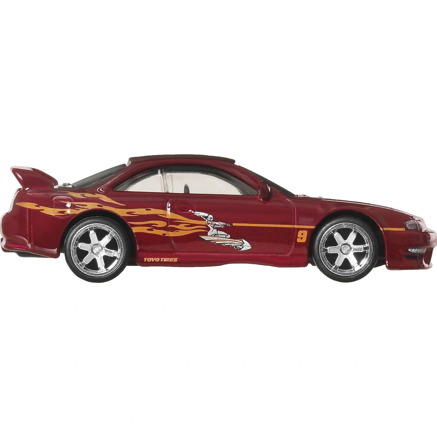 Hot Wheels 1:64 scale Fast & Furious Premium Nissan 240SX S14 die-cast model with Real Riders and Metal/Metal construction.