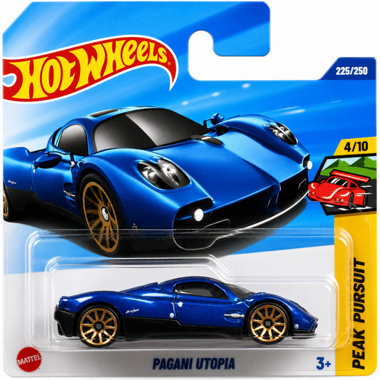 Hot Wheels 1:64 Pagani Utopia Blue Peak Pursuit 225/250 4/10 JBB38 Short Card die-cast model car
