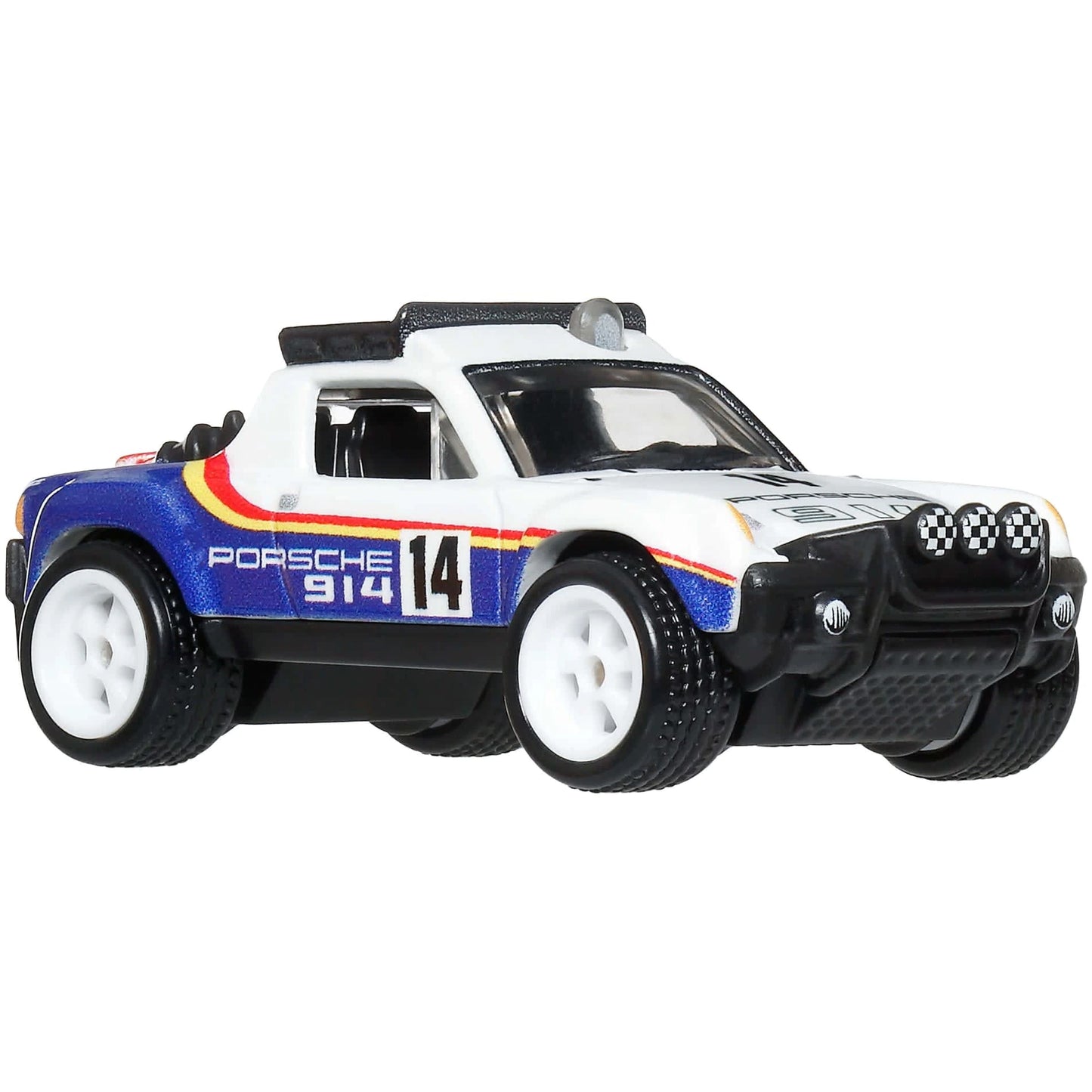 Hot Wheels 1:64 Porsche 914 Safari from Premium Car Culture Thrill Climbers (2/5) with Real Riders wheels and Metal/Metal body and chassis.