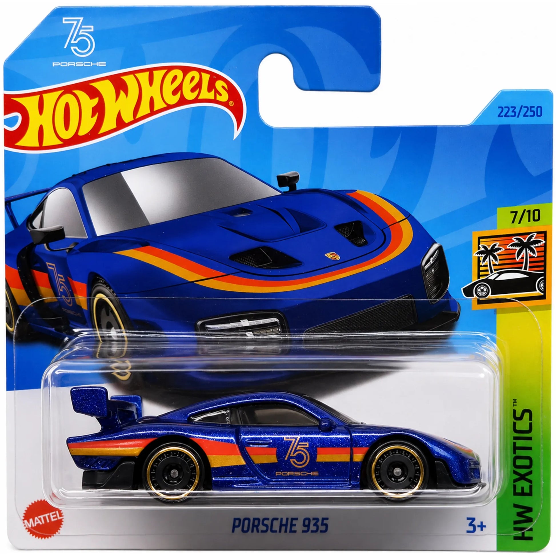Hot Wheels 1:64 Porsche 935 Blue HW Exotics 223/250 7/10 HKH96 Short Card die-cast model car