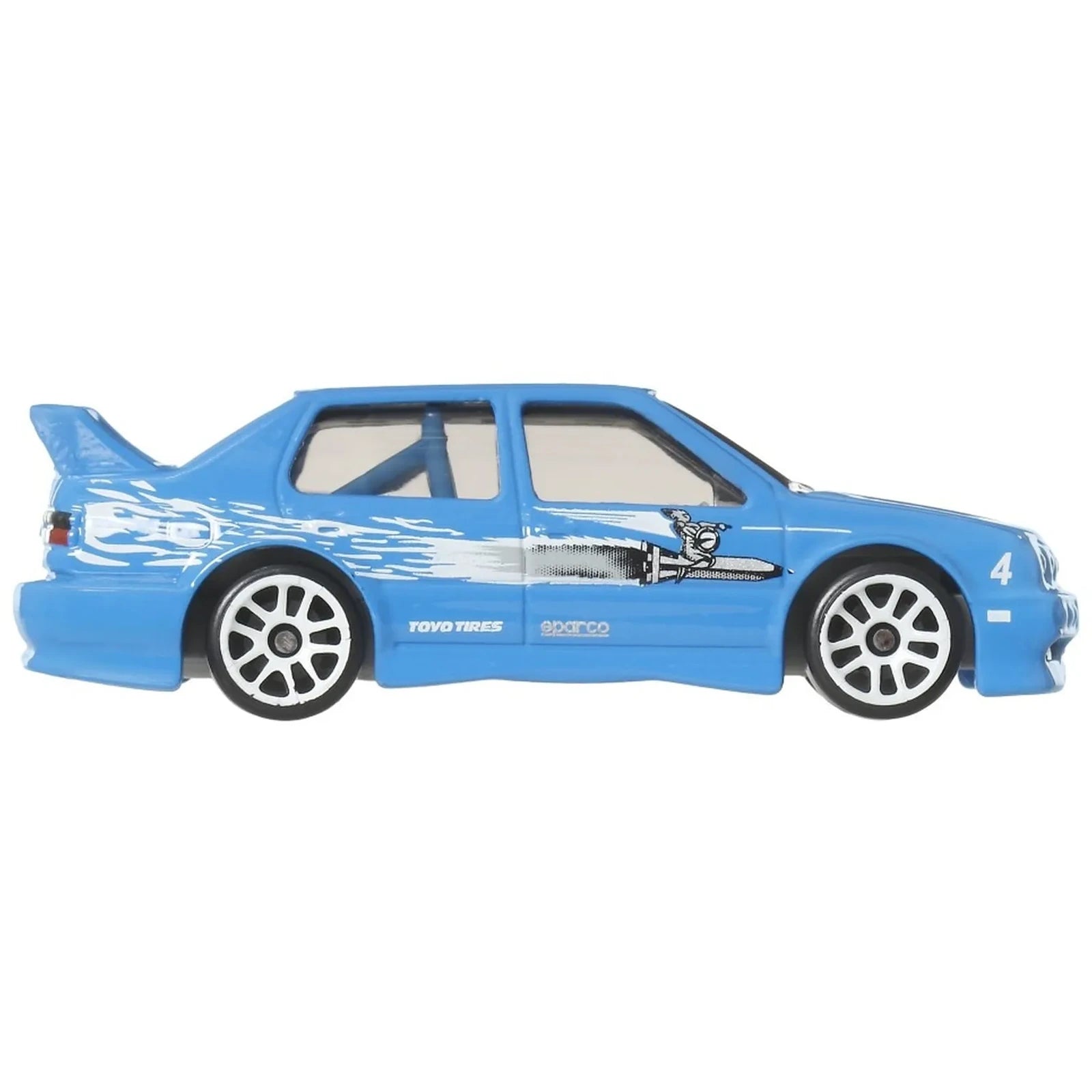 Hot Wheels 1995 Volkswagen Jetta A3 Jesse The Fast and the Furious die-cast car on Fast & Furious Graphic Remix Silver Series card (3/5), blue Volkswagen Jetta.