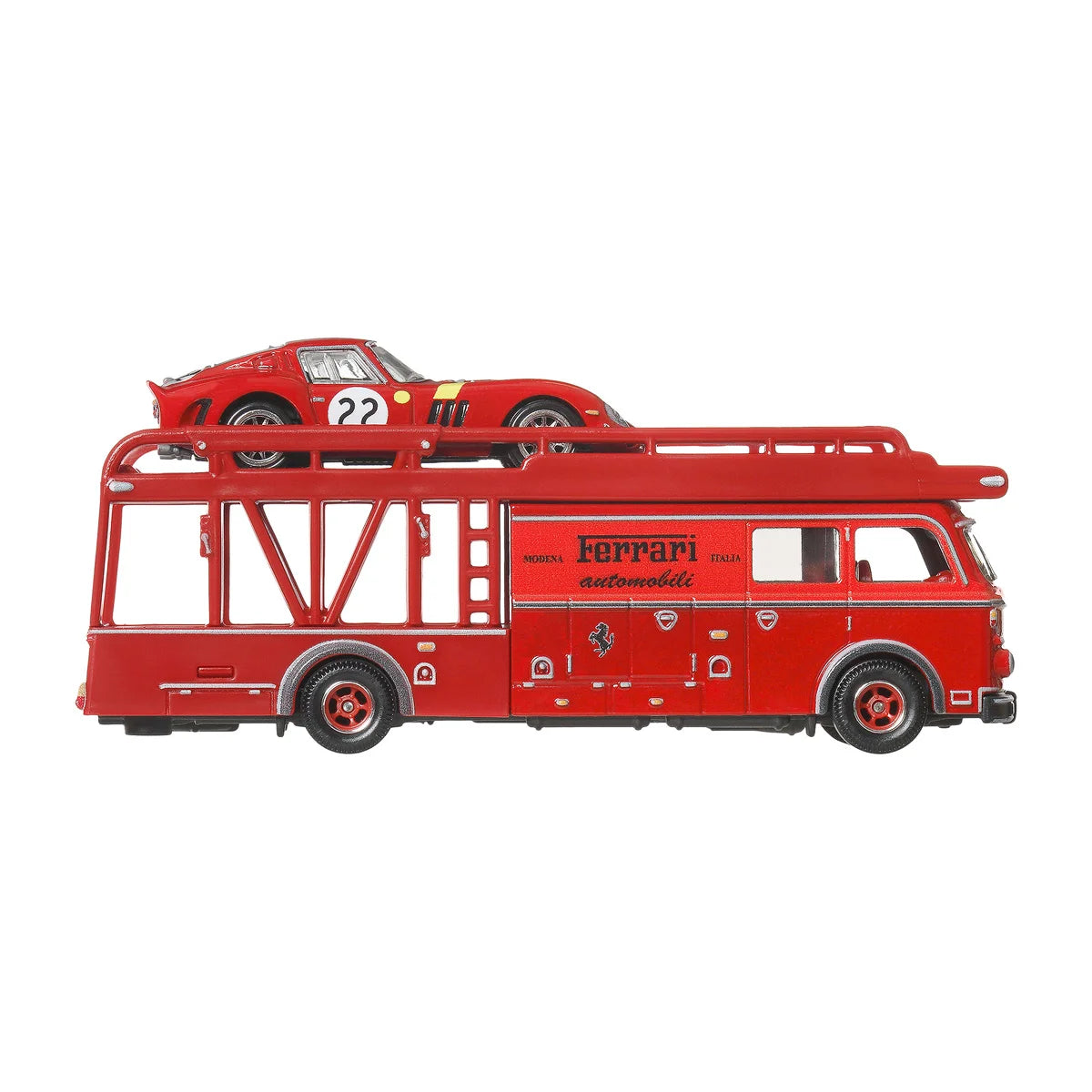 Hot Wheels 1:64 Ferrari 250 GTO and Fiat 642 RN2 Bartoletti Team Transport #83 JBM37 FLF68 premium die-cast set.