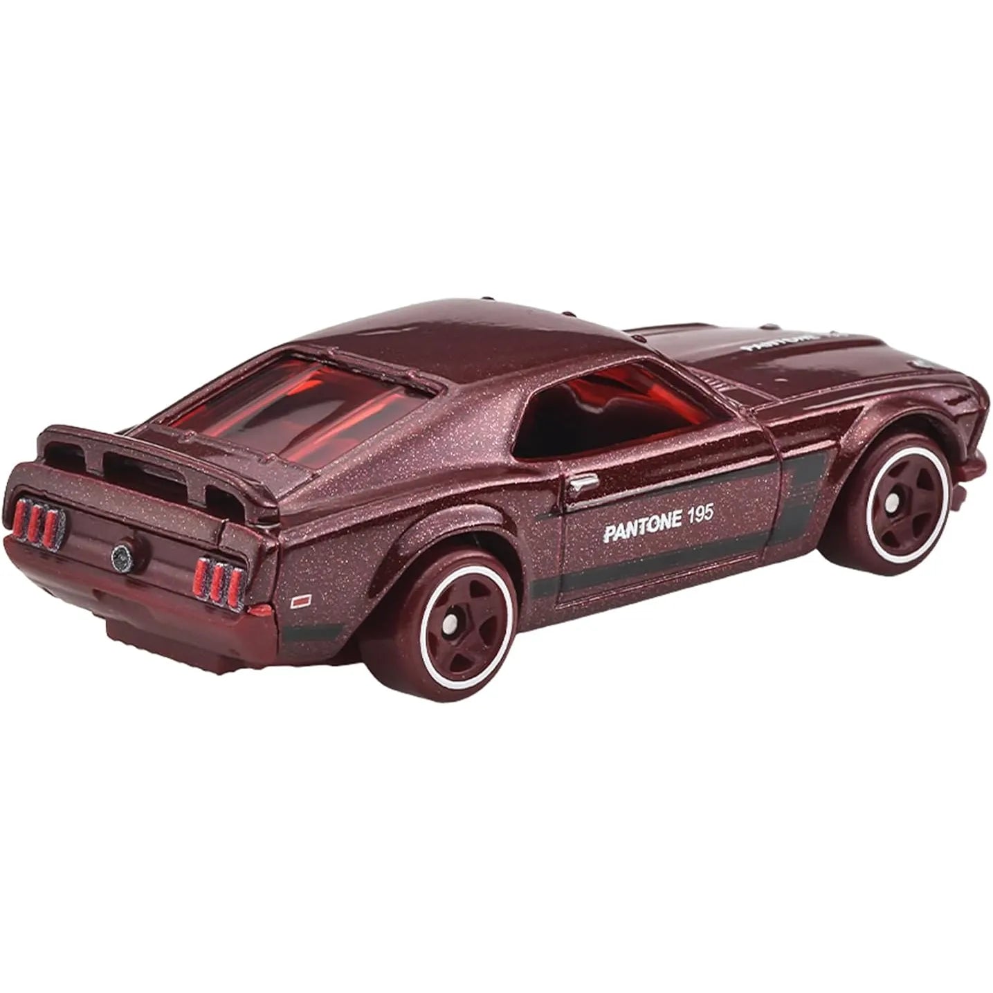 Hot Wheels 1:64 scale '69 Ford Mustang Boss 302 in Pantone 195 maroon from the Silver Series – JKY47 JKY48